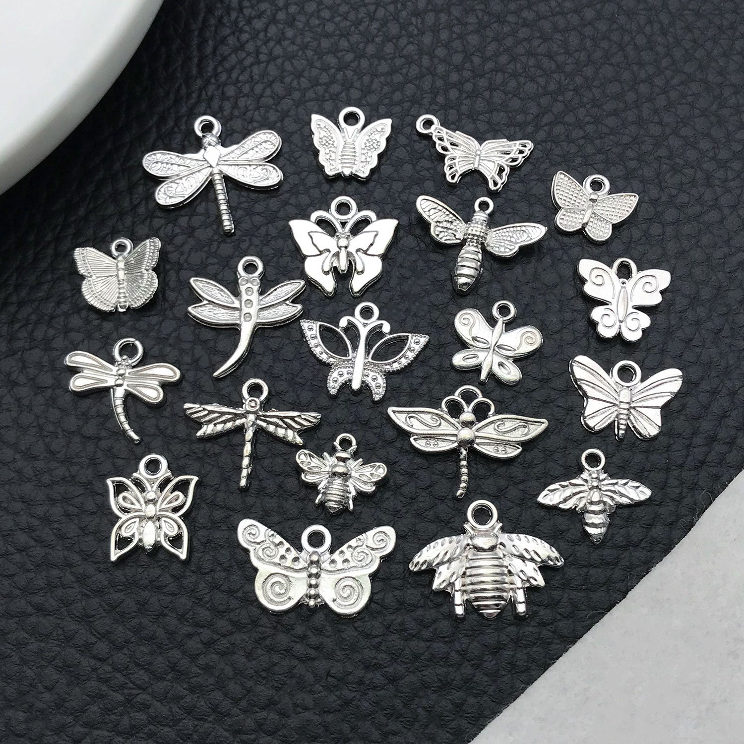 Zinc Alloy Insect Bee Butterfly Dragonfly charm pendants for DIY earrings necklaces bracelets