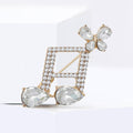 Crystal Music Note Brooch with Butterfly Accent Decorative Pin view 4