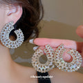 Crystal Teardrop Statement Stud Earrings in Gold and Silver Tones view 2