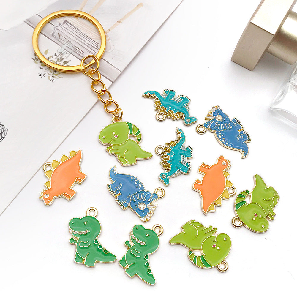 Enamel Zinc Alloy Dinosaur Tyrannosaurus Charm Pendant for DIY Bracelet Necklace Earrings