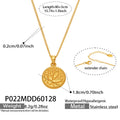 Wing and Floral Round Medallion Necklaces in Gold Tone view 6