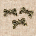 Antique Bronze Filigree Bow Double Loop Connectors view 3