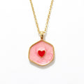 Heart Pendant Necklaces In Dark Red Aqua And Light Blue view 5