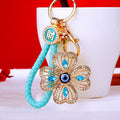 Angel Eye Four Leaf Clover Keychains with Plain and Fortune Loop Options view 2