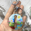 Colorful Acrylic Grandma Girl Butterfly and Heart Clip Keychains view 8