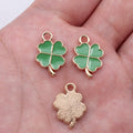 Gold Tone Four Leaf Clover Enamel Charms in Four Colors view 7