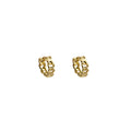 Mini Chain Link Huggie Hoop Earrings Silver and Gold view 5