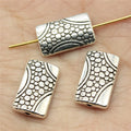 15x9x3mm 1.7g Multicolor Zinc Alloy Carved Rectangle Loose Metal Beads with Small Hole for Jewelry Making