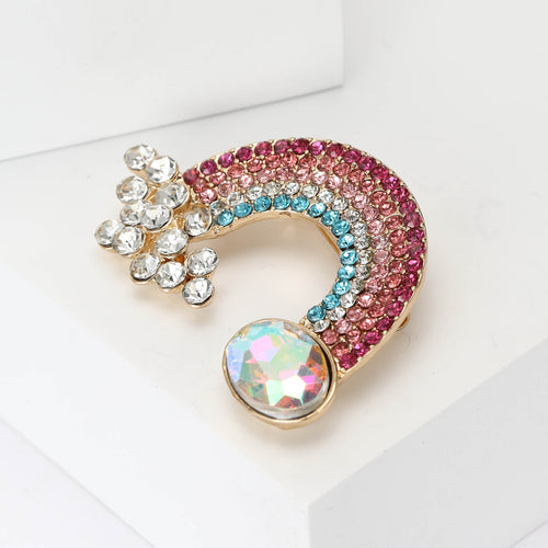 Angled display showing the brooch color and crystal details