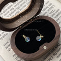 Gold Tone Iridescent Tiny Light Bulb Stud Earrings For Women view 2