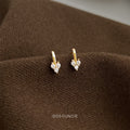 Gold Tone Mini Clear Stone Flower Cluster Stud Earrings view 4