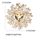 Gold Tone Triangle Spiral Rhinestone Starburst Brooch view 9
