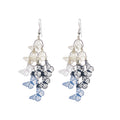 Pink And Blue Butterfly Leaf Tassel Hook Earrings Jewelry Pair view 5
