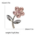 Three Flower Crystal Branch Brooch In Blue And Pink view 7