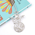 Silver Rhinestone Snowman Star Heel Metal Tree Ornaments view 2