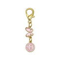 Pink Enamel Letter Keychain Gold Clasp Butterfly Charm view 9