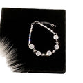Silver Milky Round Halo Star Spacer Chain Bracelet view 5