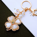Moonstone Clover Keychains with Fortune Cords and Loose Heart Loops view 8