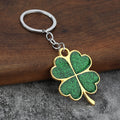 Lucky Glitter Four-Leaf Clover Alloy Keychain Gift Pendant