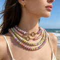 Eleven Color Abacus Bead Necklaces With Round Carabiner Clasps view 2