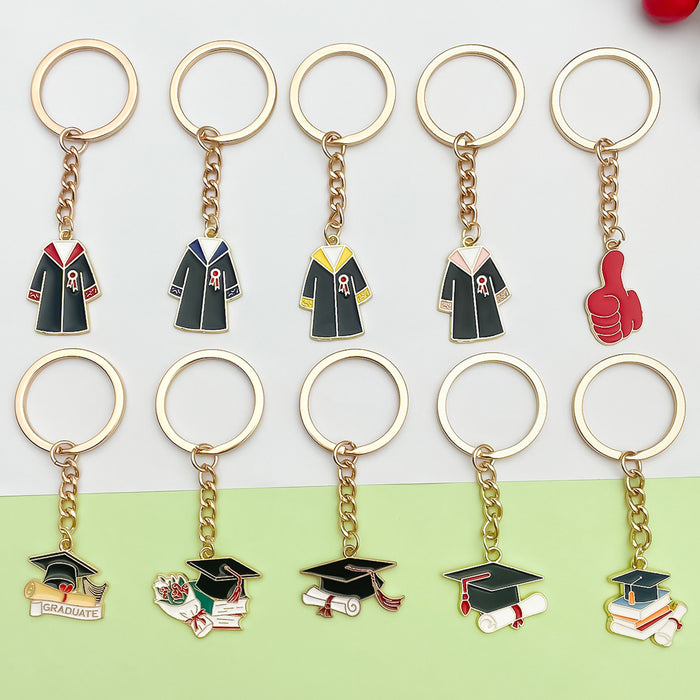 Graduation Charm Keychains in 32 Pictured Variations for Bags and Keys