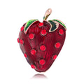 Strawberry Crystal Enamel Metal Brooch Pin 3.8 x 3 cm view 1