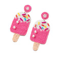Seed Bead Popsicle Drop Earrings With Sprinkles Two Colors view 5