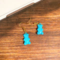Gold Tone Gummy Bear Hook Earrings in Eleven Colors view 9