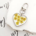 Heart Resin Dried Flower Keychains Silver Clasp 5 Colors view 8