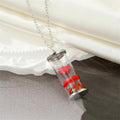 Silver Tone Glass Bottle Flower Pendant Necklaces in Four Colors view 6