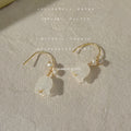 Gold Lily of the Valley Glass Flower Pearl Drop Earrings view 4