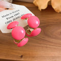 Glossy Oval Hoop Earrings in Four Colors Statement Jewelry Design view 6