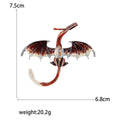 Western Dragon Enamel Brooch Four Colors Crystal Accents view 4