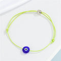 Round Blue Evil Eye Cord Bracelets in Six Bright Colors view 3