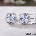 Cushion Halo Stud Earrings In Ten Bright Center Colors view 5