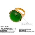 Large Oval Cat Eye Stone Rings Green Blue Gray Gold view 6