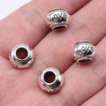 12x12x9mm 2.8g Antique Silver Zinc Alloy LOVE Large Hole Beads for DIY Bracelet Jewelry Making