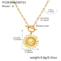 Sunburst Toggle Pendant Necklace in Two Designs and Two Tones view 7