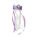 Lace Rose Duckbill Hair Clips Ribbon Pearls Three Styles view 5