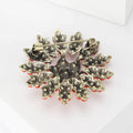 Baroque Snowflake Brooch Turquoise Red Cabochon Antique Gold Pin view 3