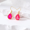 Gold Tone Faceted Iridescent Teardrop Crystal Hook Earrings in Nine Colors view 6