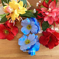 Fabric Flower Duckbill Hair Clips Blue Red Orchid Styles view 3