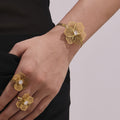 Hollow Flower Zircon Necklace Bracelet Earrings Ring Set view 4