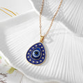 Gold Tone Rhinestone Evil Eye Heart and Teardrop Pendant Necklaces view 6