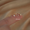 Gold Tiny Crystal Hook Earrings Polished Metal Jewelry view 6