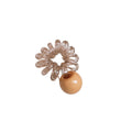 Clear Spiral Coil Hair Ties With Large Silver Or Tan Round Bead Ends view 5
