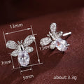 Gold Silver Bee Clear Oval Body Stud Earrings Pair view 4