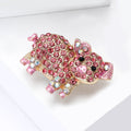 Pink Crystal Pig Brooch A Pink Crystal-Covered Pig view 4