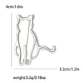 Minimal Outline Cat Brooch in Three Metal Finishes view 6