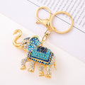 Rhinestone Elephant Keychain Gold Clasp Red Black Blue view 6